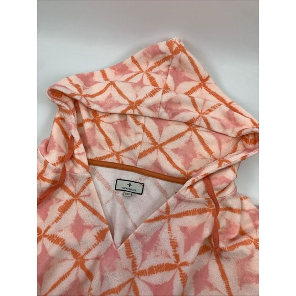 Tuckernuck Coral Medallion Terrycloth Cabana Coverup Hooded Pink Medium Large - Picture 8 of 15